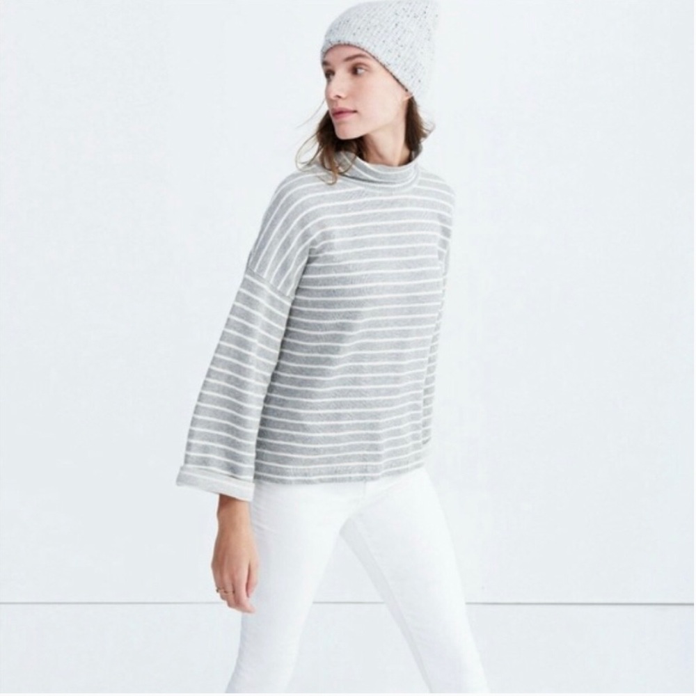 Madewell Stripped Mock Turtleneck Sweater